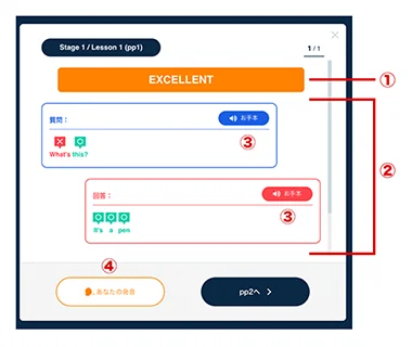 音読の評価判定結果の画面
